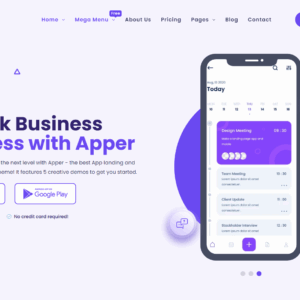 Apper - App Landing Page WordPress Theme